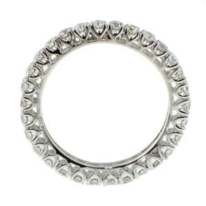   CT TW Round Diamond Eternity Wedding Ring in 14k White Gold   Size 5