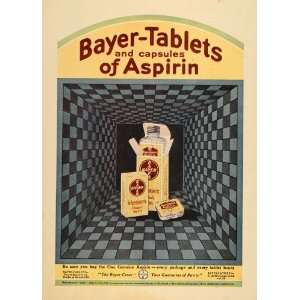   Ad Antique Bayer Aspirin Tablets Capsules Medicine   Original Print Ad