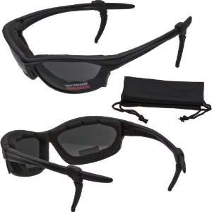  Padded Sunglasses Smoke Lenses MATTE Black Frame   FREE Adjustable 