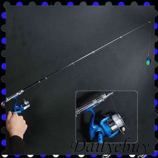 Blue Mini Pocket Pen Fishing Rod Pole ☆Nylon Line Reel☆  