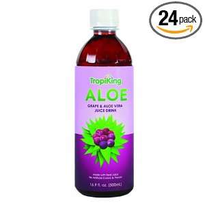 Tropiking Grape and Aloe Vera Juice Drink, 16.9 Ounce (Pack of 24 