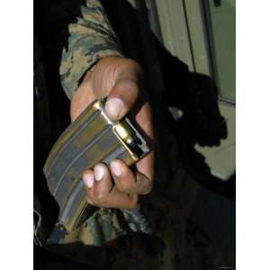  A Marine Loads Blank Ammunition Rounds into a Magazine for 