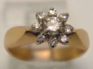14k GOLD 35pt DIAMOND CLUSTER ANNIVERSARY RING  