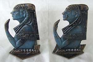 EGYPTIAN brass  bronze BOOKENDS.ANCIENT Pharaohs EGYPT vintage 1950s 