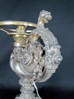 RARE Victorian Figural Gargoyle/Dragon German Student Lamp  