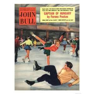  John Bull, Snow Ice Skating Winter Magazine, UK, 1950 Vintage 
