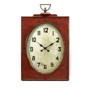   Dramatic Country Rustic Antique Style Red Mantle Clock