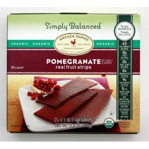 Archer Farms Organic Pomegranate real fruit strips 25 count  