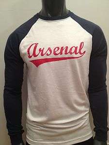Arsenal FC Baseball T shirt Tee Long Sleeve  