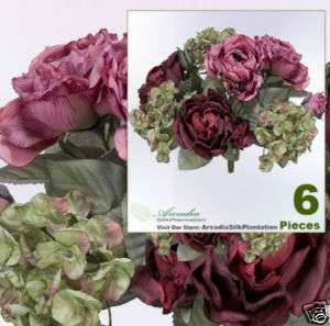 Hydrangea Rose 9 Silk Flower Artificial Plant M323BP  