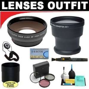  Lens + 3 Piece Digital Camera Filter Kit + 6 Piece Deluxe Cleaning 
