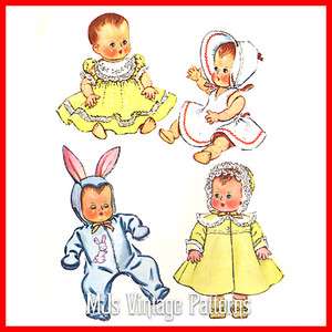 Vtg 1950s Baby Doll Clothes Dress Pattern ~ 11 Tiny Tears, Dy Dee 