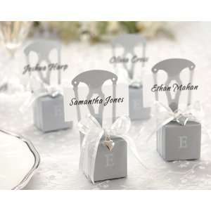    Miniature Silver Chair Favor Box w/ Heart Charm & Ribbon: Jewelry
