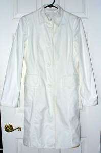 BANANA REPUBLIC White Trim Cotton Lady Day Coat S $175  
