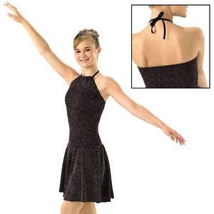   Believing Black Sparkle Skating Baton Dance Competition Costume Dress