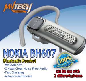 NEW NOKIA BH607 BLUETOOTH HEADSET 4 MULTIPLE CELL PHONE  