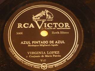 COLOMBIA 78 rpm RECORD RCA Victor VIRGINIA LOPEZ Bolero  