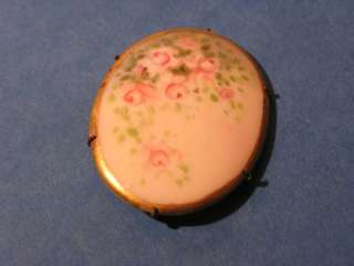 Vintage Antique Hand Painted Floral Pin Brooch  
