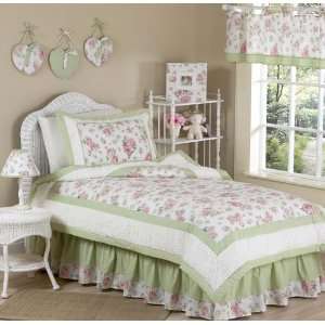 Rileys Roses Chenille Floral Childrens Bedding 4pc Twin Set  