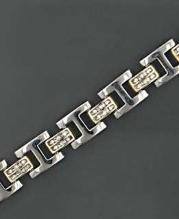 Mens 14k Gold & Sterling Silver Diamond Bracelet (1/2 ct. t.w.)   Men 