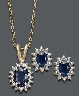 Victoria Townsend 18k Gold over Sterling Silver Jewelry Set, Sapphire 