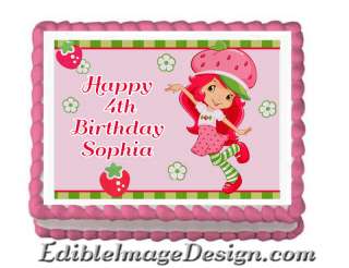   SHORTCAKE Edible Birthday Party Cake Image Cupcake Topper Favors