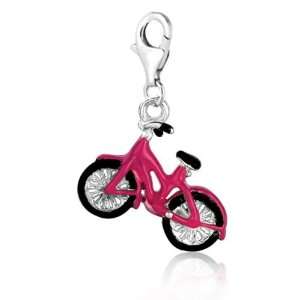  Sterling Silver & Enamel clip on bicycle charm Jewelry