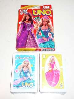 UNO Playing Cards Game BARBIE PRINCESS Sealed New Princesses Doll 