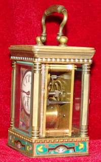 Wonderful excellent cloisonne machine carriage Clock  