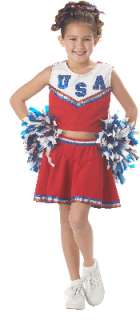 Patriotic Cheerleader Child Halloween Costume (Red)  