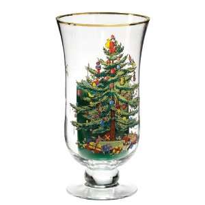   Tree Glass Hurricane with Pillar Candle 