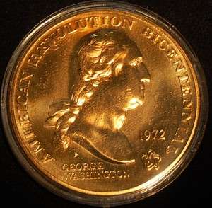   George Washington US MINT American Revolution Bicentennial Medal COA