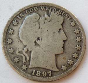 UNITED STATES 1897 HALF DOLLAR BARBER COIN  