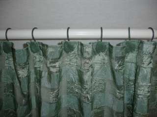 16 Lot Tan Green Ivy Leaves Fabric Shower Curtain Hooks Bathroom 