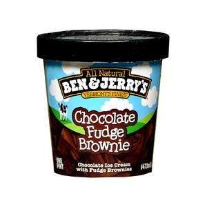 Ben & Jerrys Chocolate Fudge Brownie Ice Cream, 16oz a Pint (Pack of 