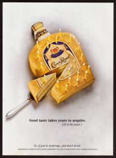 2001 Crown Royal Whisky Bottle Cake Photo print ad  
