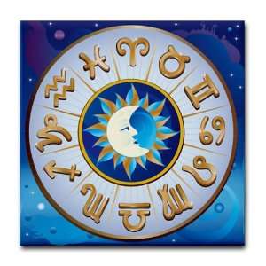  Tile Coaster (Set 4) Zodiac Astrology Wheel Everything 