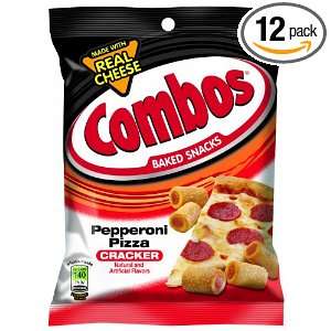 COMBOS Pepperoni Pizza Cracker Medium Bag, 7 Ounce (Pack of 12 