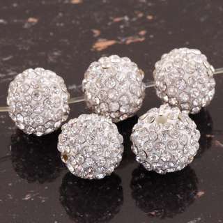 Wholesale Lot 20X White Disco Resin Ball Charm Loose Spacer Beads 