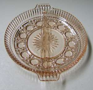 Vintage Pink Indiana(Windsor) Glass Divided Relish Dish  