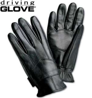 Mens Solid Genuine Leather Driving Gloves w/ Thinsulate  