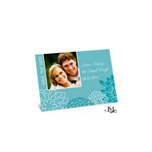    Teal Floral Photo Magnet Save the Dates