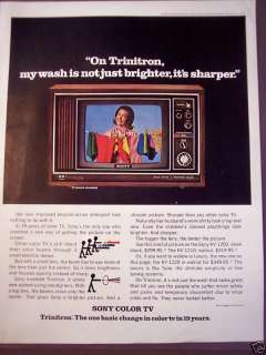 1970 SONYS Trinitron Color Television Set Vintage Ad  