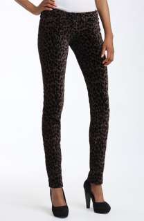 True Religion Brand Jeans Stella Leopard Print Skinny Stretch Velvet 