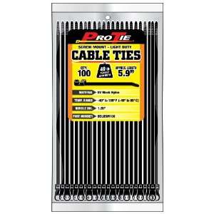  Pro Tie B5LDSM100 5 Inch Screw Mount Light Duty Cable Tie 