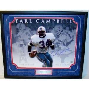 Earl Campbell Autographed Picture   NEW Framed 16x20 JSA AAA 