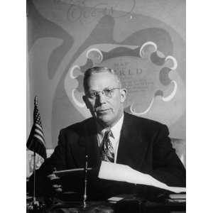  Governor Earl Warren Wearing Suit and Tie, Sitting in 