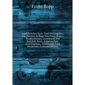  Sach  Und Wortregister Zur Zweiten Auflage Von Franz Bopp 