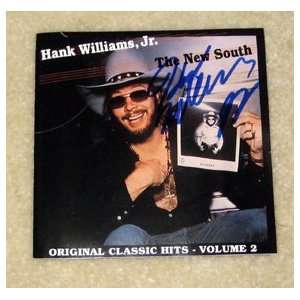  HANK WILLIAMS JR autographed NEW SOUTH Cd Cover 