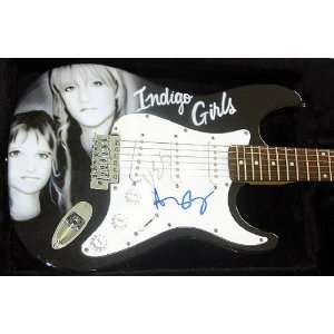 Indigo Girls Autographed Signed Airbrush Guitar PSA/DNA
